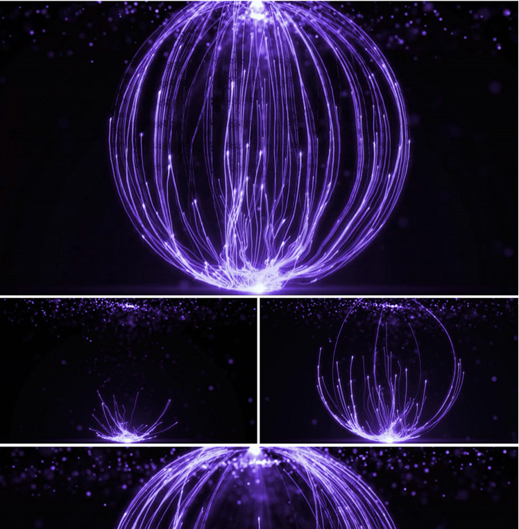 紫色粒子 震撼3D全息粒子球 led背景视频素材 舞蹈背景 婚礼背景