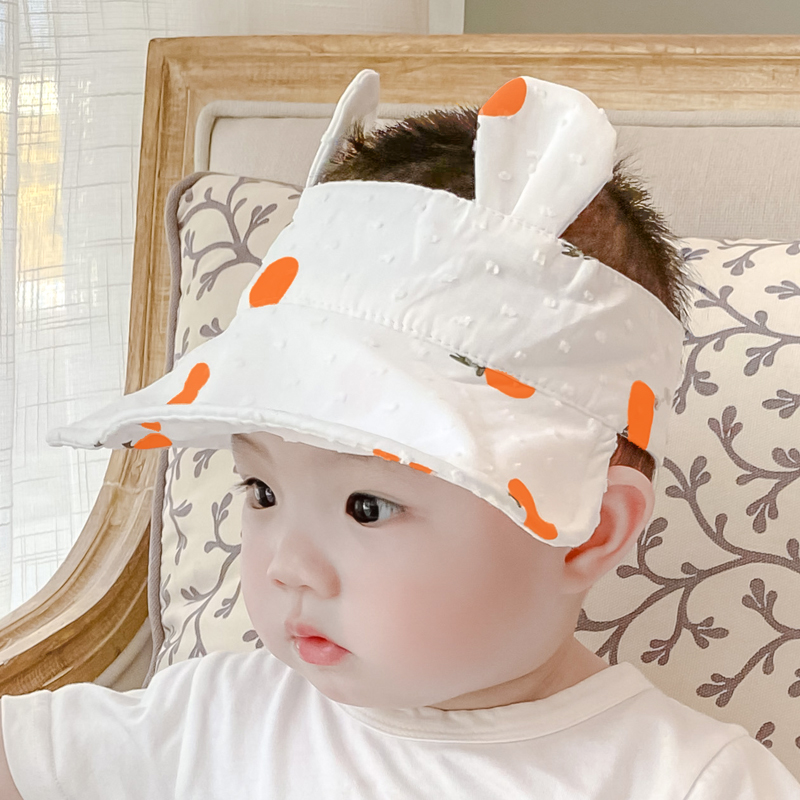 儿童防晒帽薄款婴儿空顶遮阳帽大檐防紫外线新生宝宝透气太阳帽夏