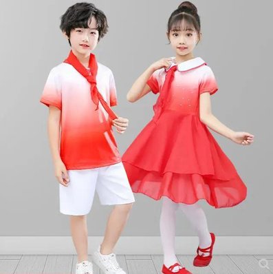 儿童少先队员演出服中小学生女童心向红领巾国庆大合唱舞蹈表演装