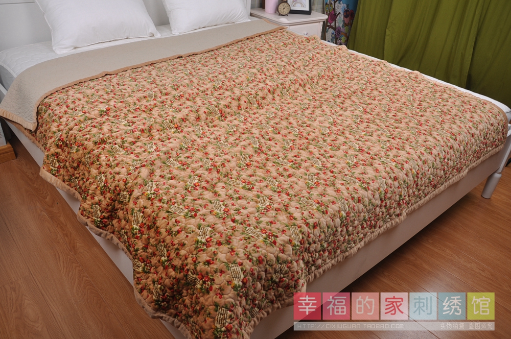 韩国外贸短毛绒床盖绒垫床垫舒适防滑云丝绒图案可爱不起静电包邮