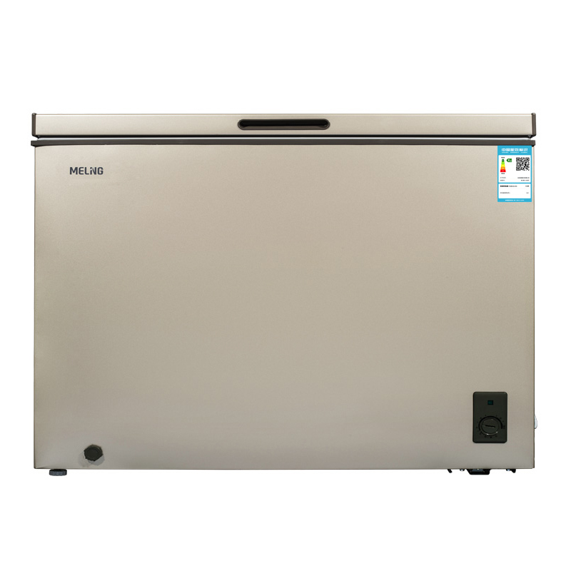 美菱冰柜301升家用商用大容量小型冷冻柜卧式大冷柜冰箱一级能效