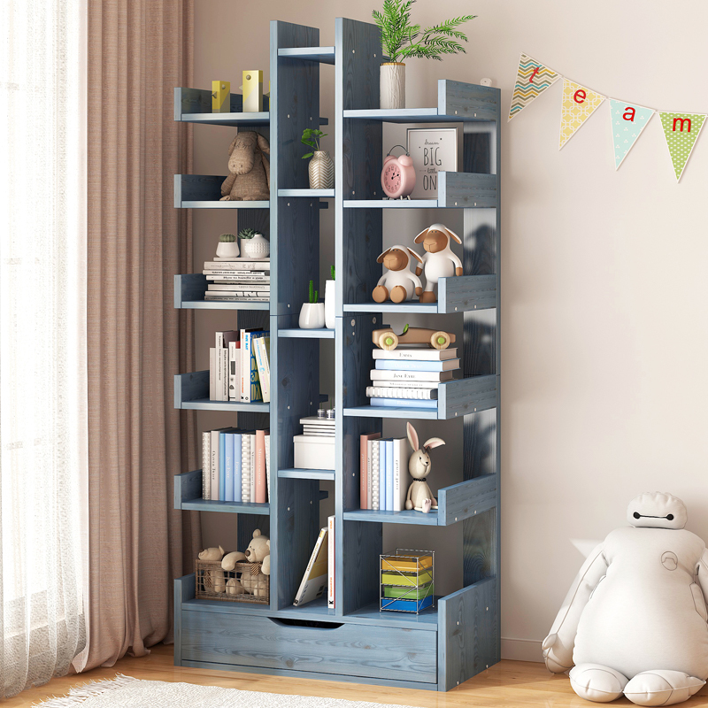 书架落地收纳架储物柜办公室简易小型儿童书柜客厅家用学生置物架