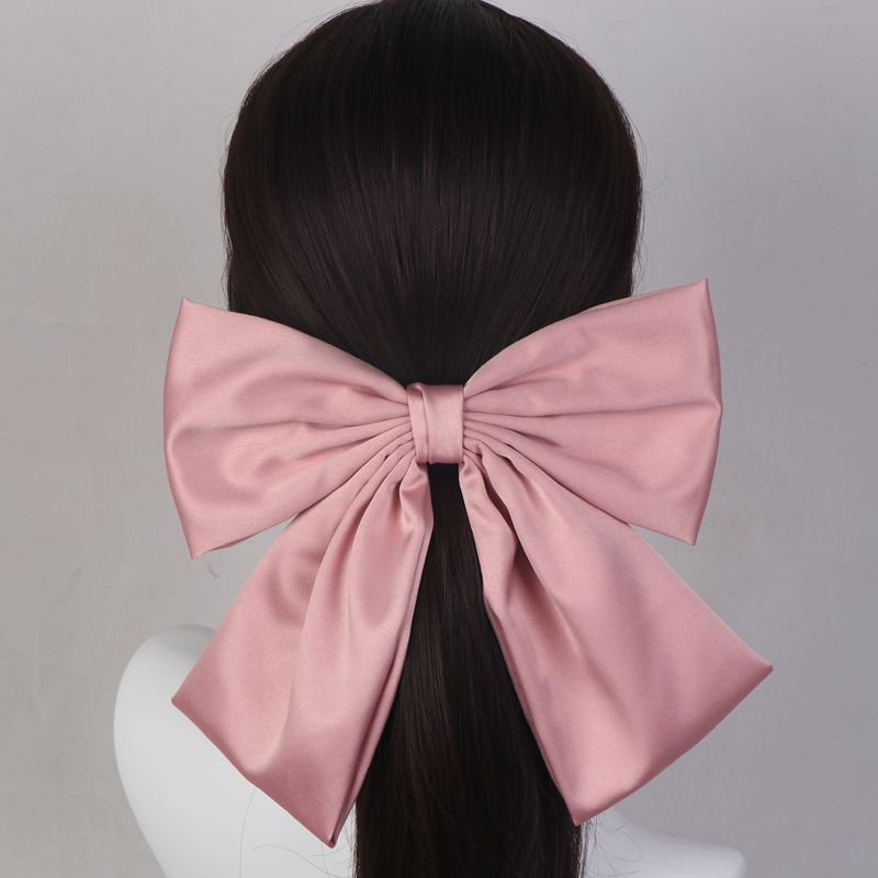 手工原创 粉色大蝴蝶结发夹 设计感小众 后脑勺夹子 夏季仙美头饰