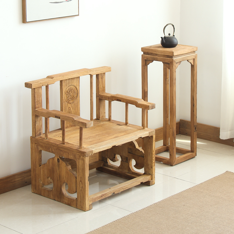 老榆木门板全实木主椅茶楼会所靠背扶手仿古简约型太师椅家具订制