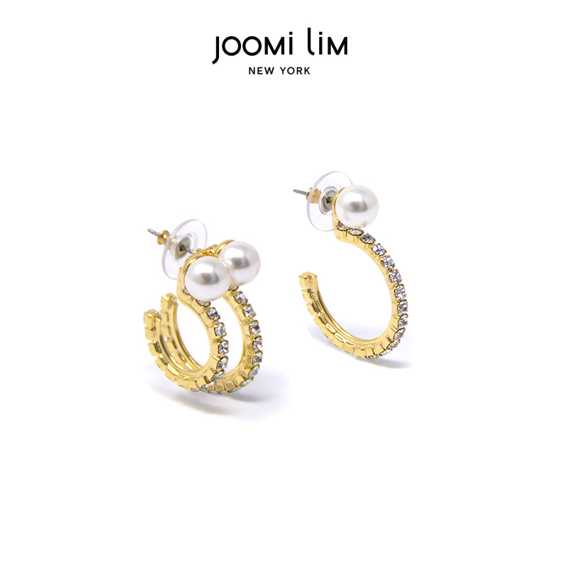 【林允同款】JOOMi Li筑蜜2022年新款潮珍珠水晶耳环气质高级耳饰
