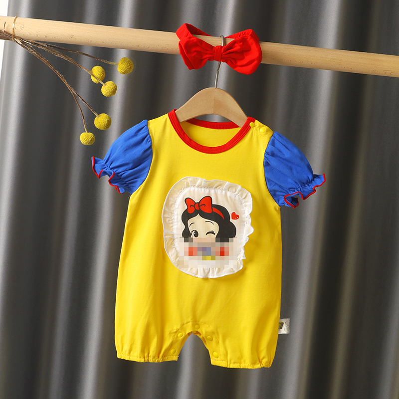 网红女宝宝夏装衣服婴儿连体衣夏季短袖超萌洋气薄款0-3个月6公主