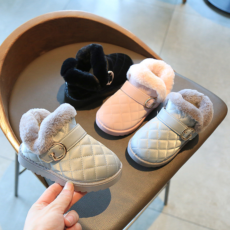 女童雪地靴2024年冬季新款儿童保暖加绒加厚棉鞋女孩中大童面包鞋