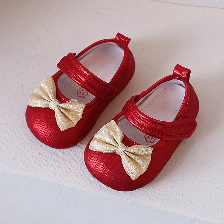 女宝宝1周岁鞋公主鞋春夏季红色婴儿生日抓周婴幼儿软底鞋子学步