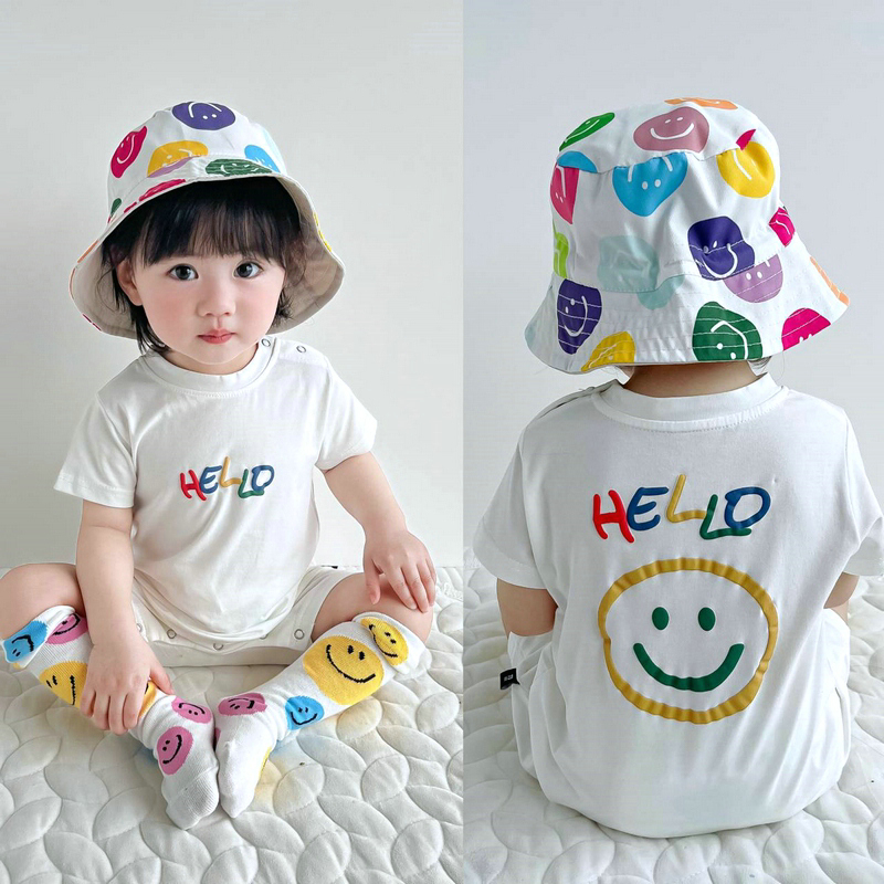 韩版婴幼儿连体衣夏季男女宝宝婴儿外出薄爬服儿童字母潮范哈衣