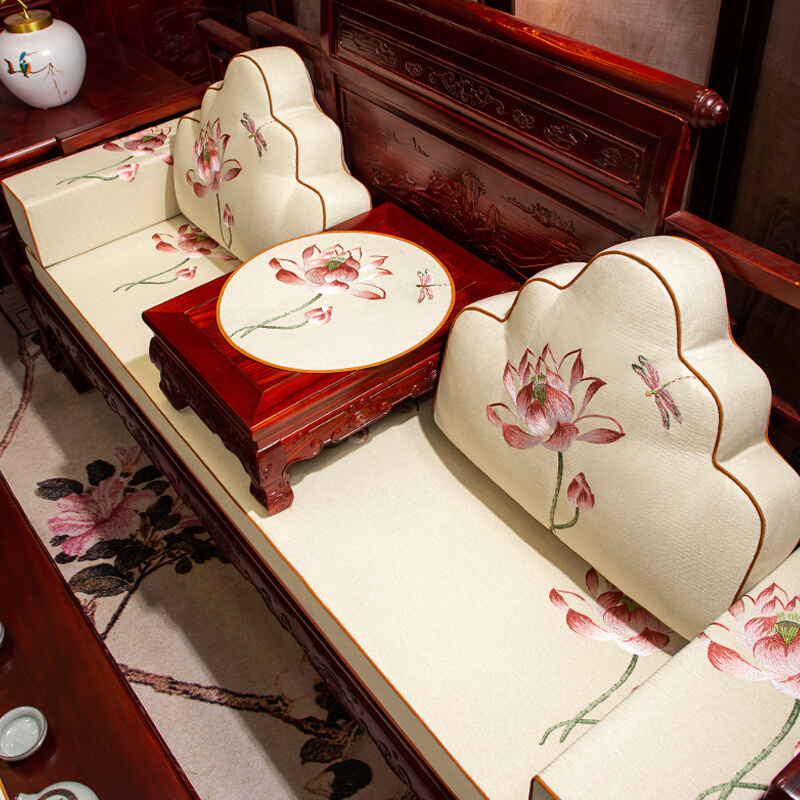 红木沙发坐垫中式家具座垫罗汉床垫子五件套新中式实木沙发乳胶垫