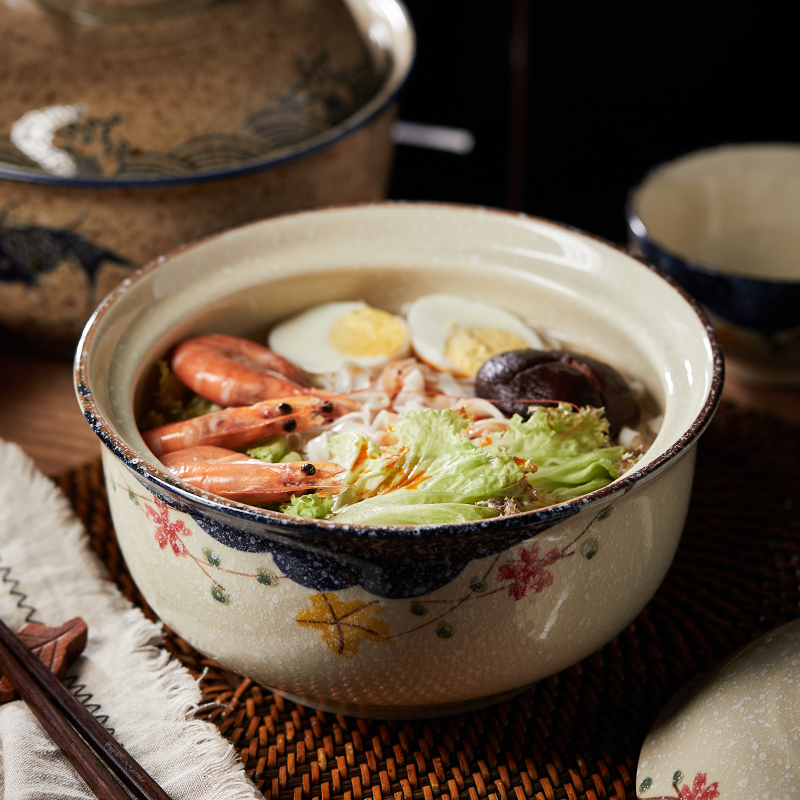 带盖8英寸汤碗家用中日式餐厅大号泡拉面创意厨房黄焖鸡米饭餐具