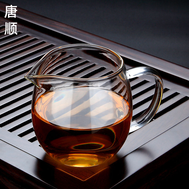 唐顺公道杯玻璃加厚耐热功夫分茶器茶漏套装家用透明公杯茶具配件
