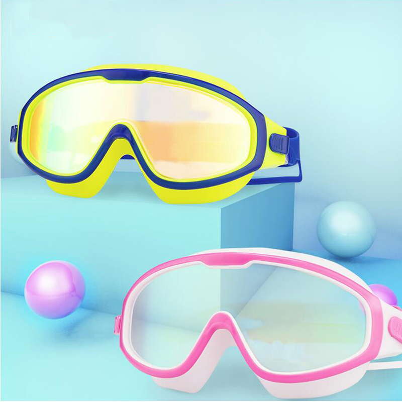 儿童泳镜防雾高清男童游泳眼镜女童小孩专业防水大框潜水游泳装备