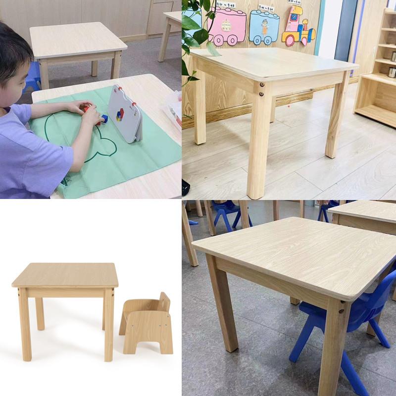 幼儿园实木小方桌托n育园宝宝学习桌早教培训班桌椅套装儿童绘画