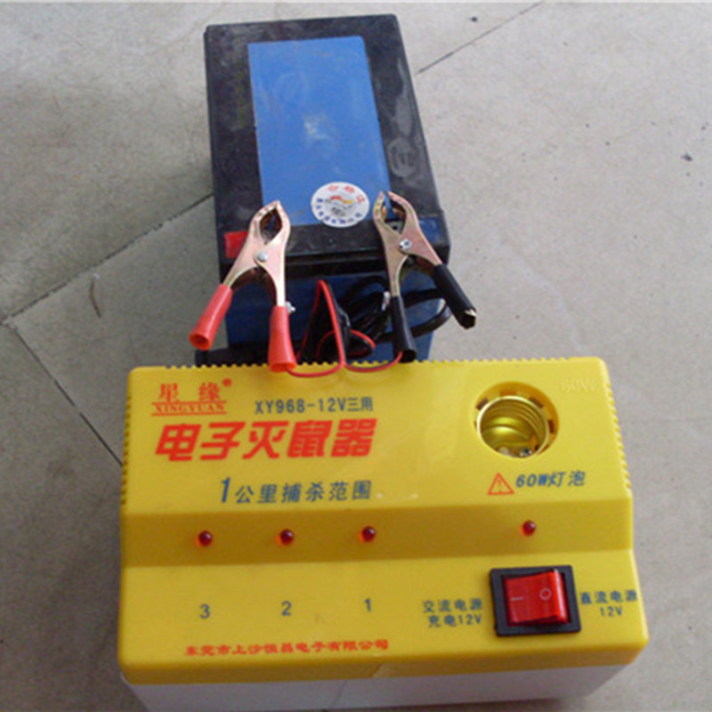 高压电子灭鼠器野外电瓶捕鼠器12V电猫交直流扑鼠器电鼠养殖场用