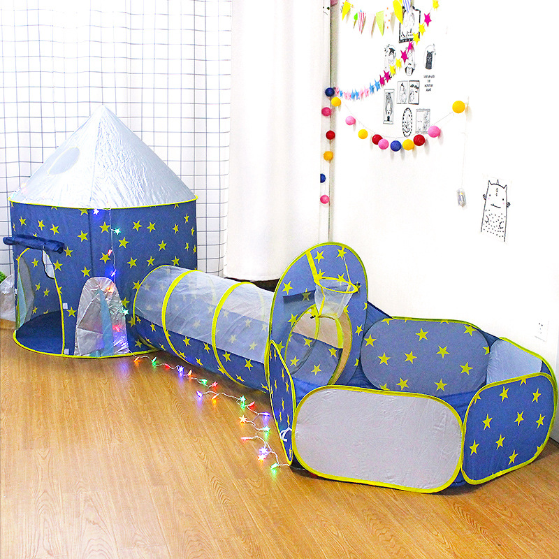 儿童帐篷室内外游戏屋家用宝宝钻洞隧道爬行筒玩具男女孩海洋球池