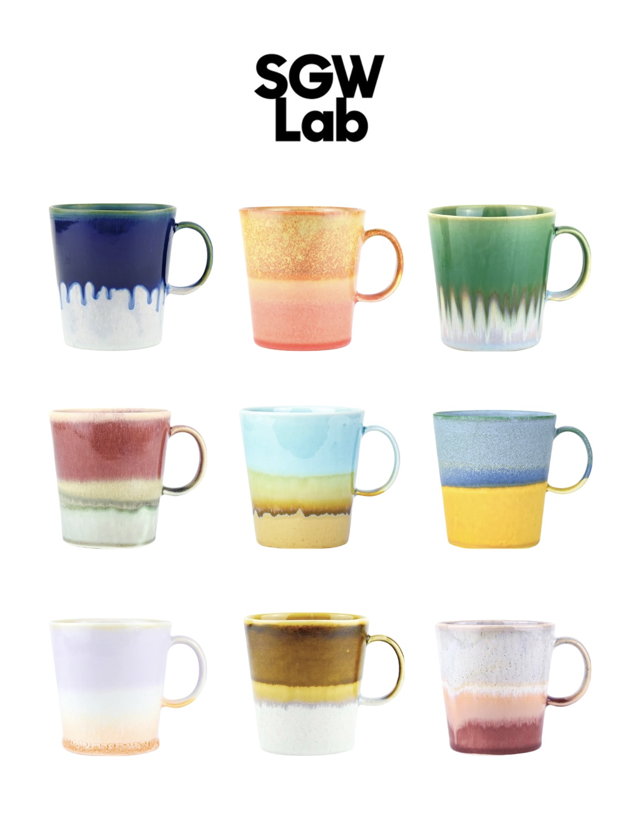 [YURUUI设计师]英国SGW Lab纯手工制作渐变晕染陶瓷马克杯咖啡杯