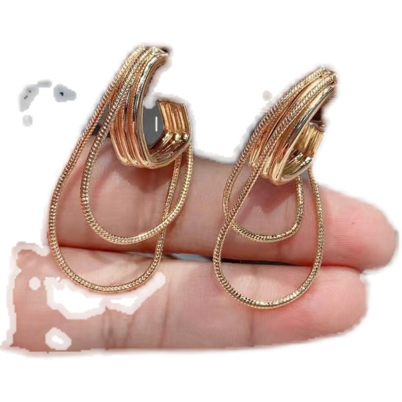 BOSUNRYA柏莎丽雅冷淡风金属几何链条流苏耳环设计感时尚气质耳饰