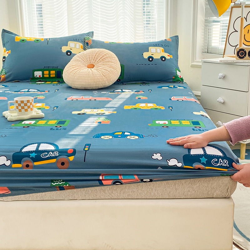 新品纯棉床笠单件全棉床罩床单席梦思床垫保护套罩儿童卡通家用床
