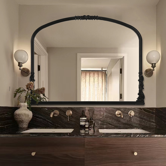 法式复古浴室镜壁挂式卫生间镜子卧室桌面高级化妆镜大师设计定制