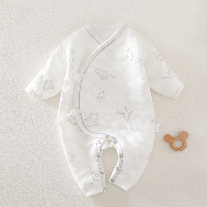 新生儿衣服三层保暖和尚服初生儿婴幼儿衣服爬爬服蝴蝶衣婴儿衣服