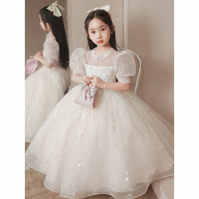 定制2022女童礼服公主裙新款夏季儿童主持人花童婚礼小女孩钢琴演