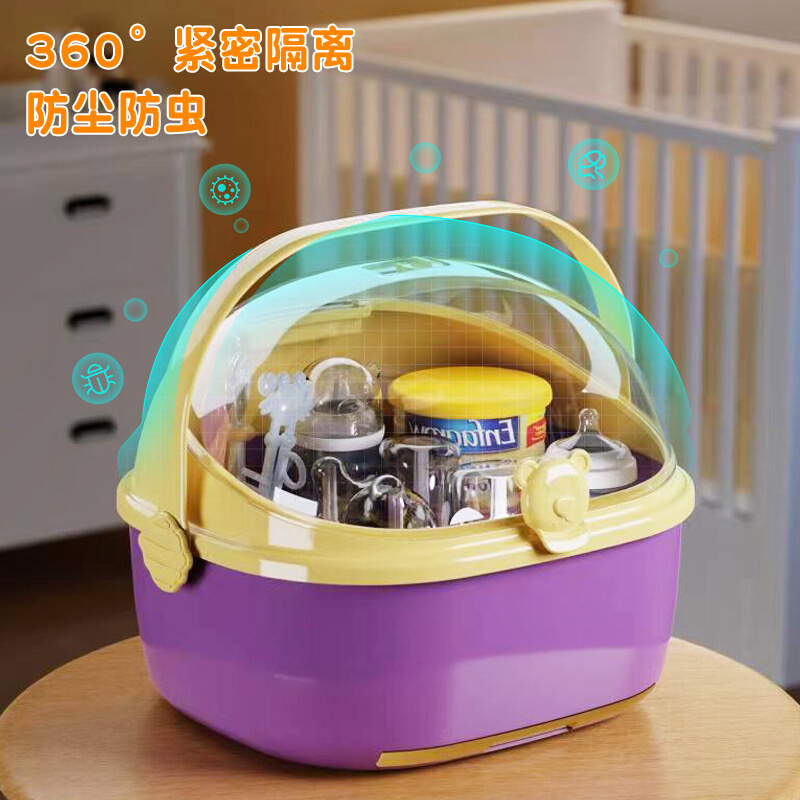 宝宝奶瓶沥水收纳箱沥水架收纳盒婴儿餐具碗筷辅食工具用品置物柜