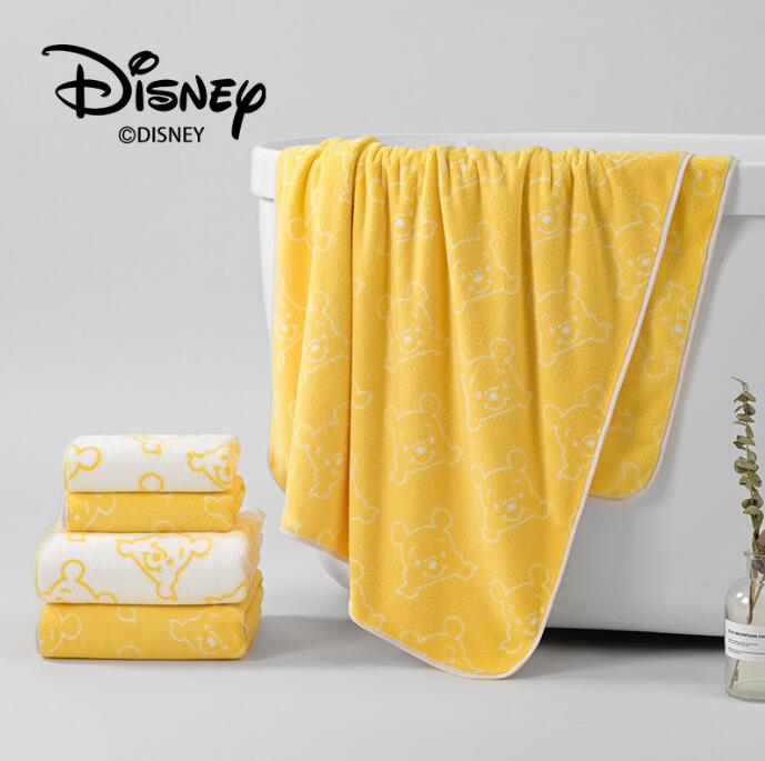 迪士尼成人情侣家用毛巾浴巾套装维尼熊儿童家用吸水柔软速干浴巾