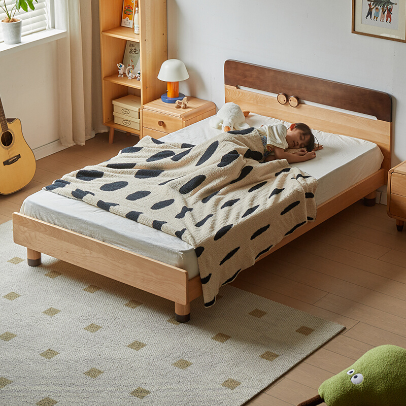 金多喜儿童床小户型实木床榉木简约单人床儿童房男孩女孩卡通家具