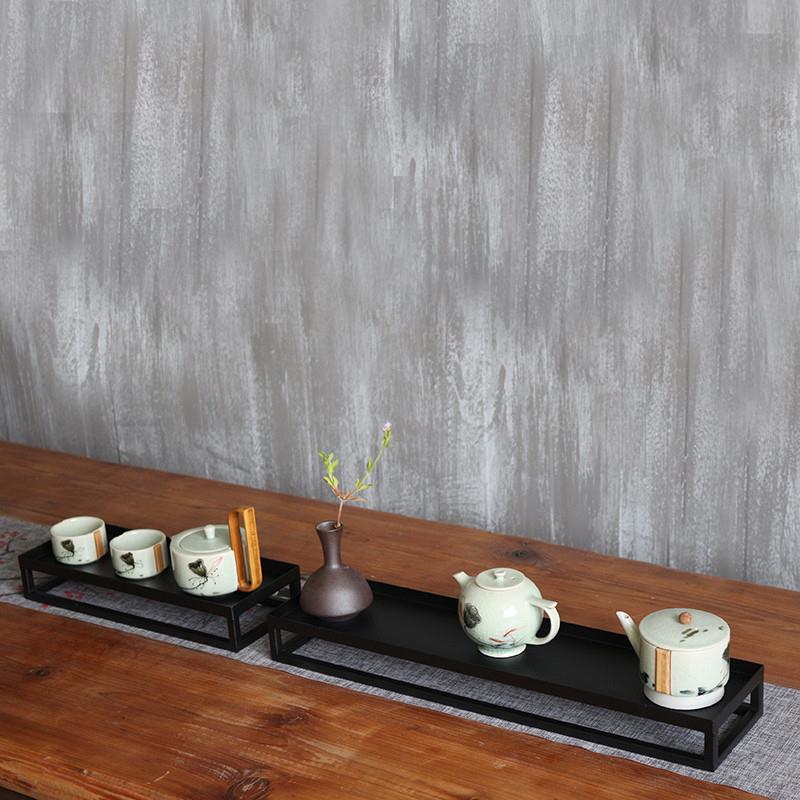 日式铁艺茶杯茶壶架茶棚托盘茶道配件收纳桌茶具博古架展示置物架