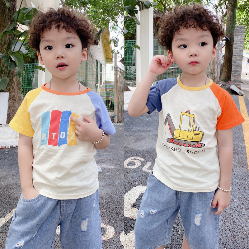 男童短袖T恤夏装纯棉童装宝宝小童t儿童1岁3上衣婴儿半袖夏季衣服