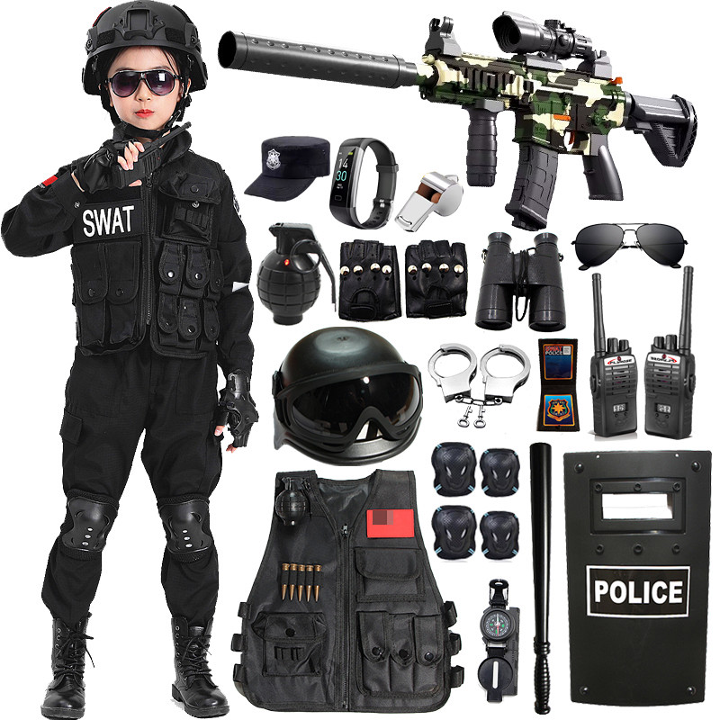 儿童警察套装警官服男孩特种兵特警衣服全套玩具装备演出服春季