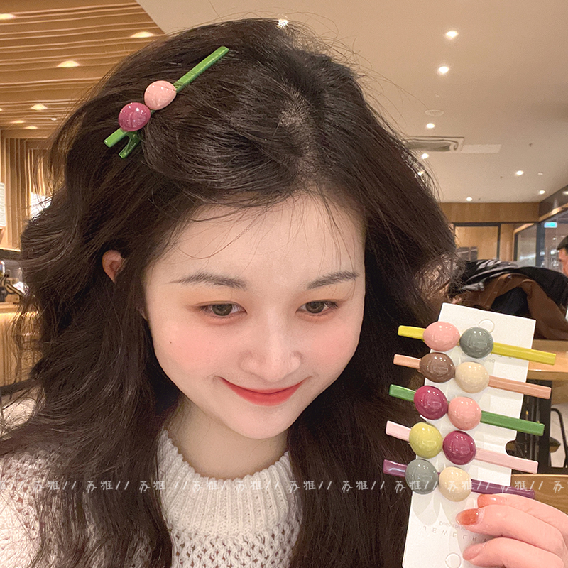 韩国同款糖果色刘海发夹一字夹女侧边夹发卡后脑勺卡子头饰鸭嘴夹