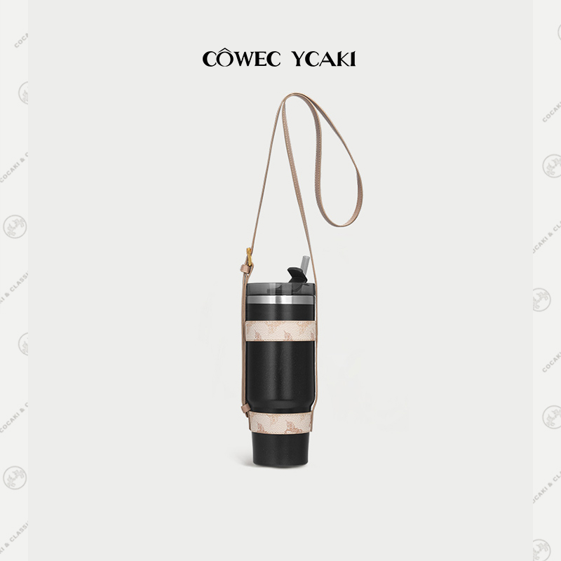 香港代购Cowec Ycaki保温杯男女304不锈钢大容量便携斜挎吸管水杯
