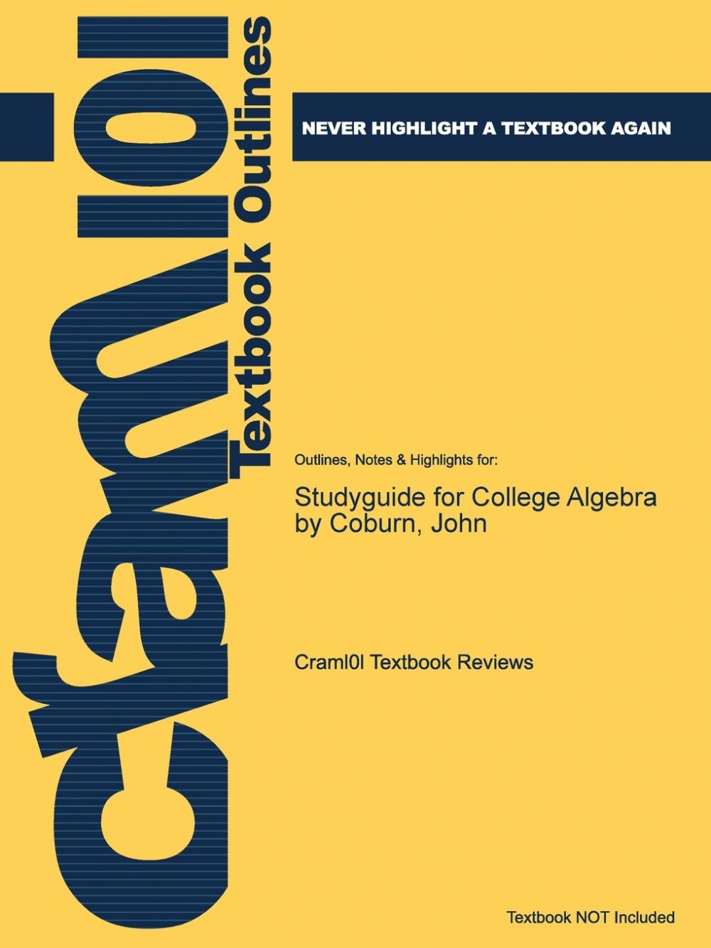 【预售 按需印刷】Studyguide for College Algebra by Coburn  John