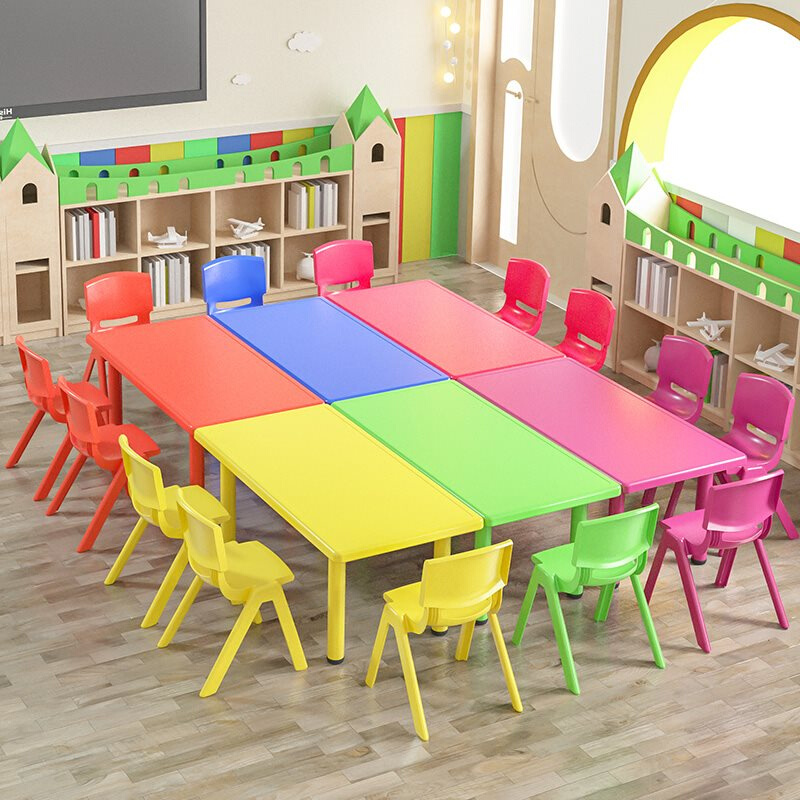 幼儿园桌椅儿童桌子套装宝宝玩具桌家用塑料学习书桌长方形小椅子