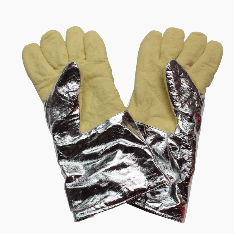 莱安牌耐高温500度手套铝箔防火防烫冶金炉前铝箔隔热防护手套