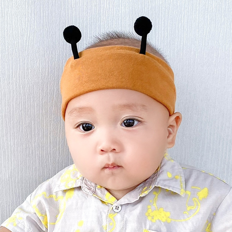 婴儿发带春秋冬季可爱小蜜蜂护囟门帽新生儿男女宝宝周岁儿童头饰
