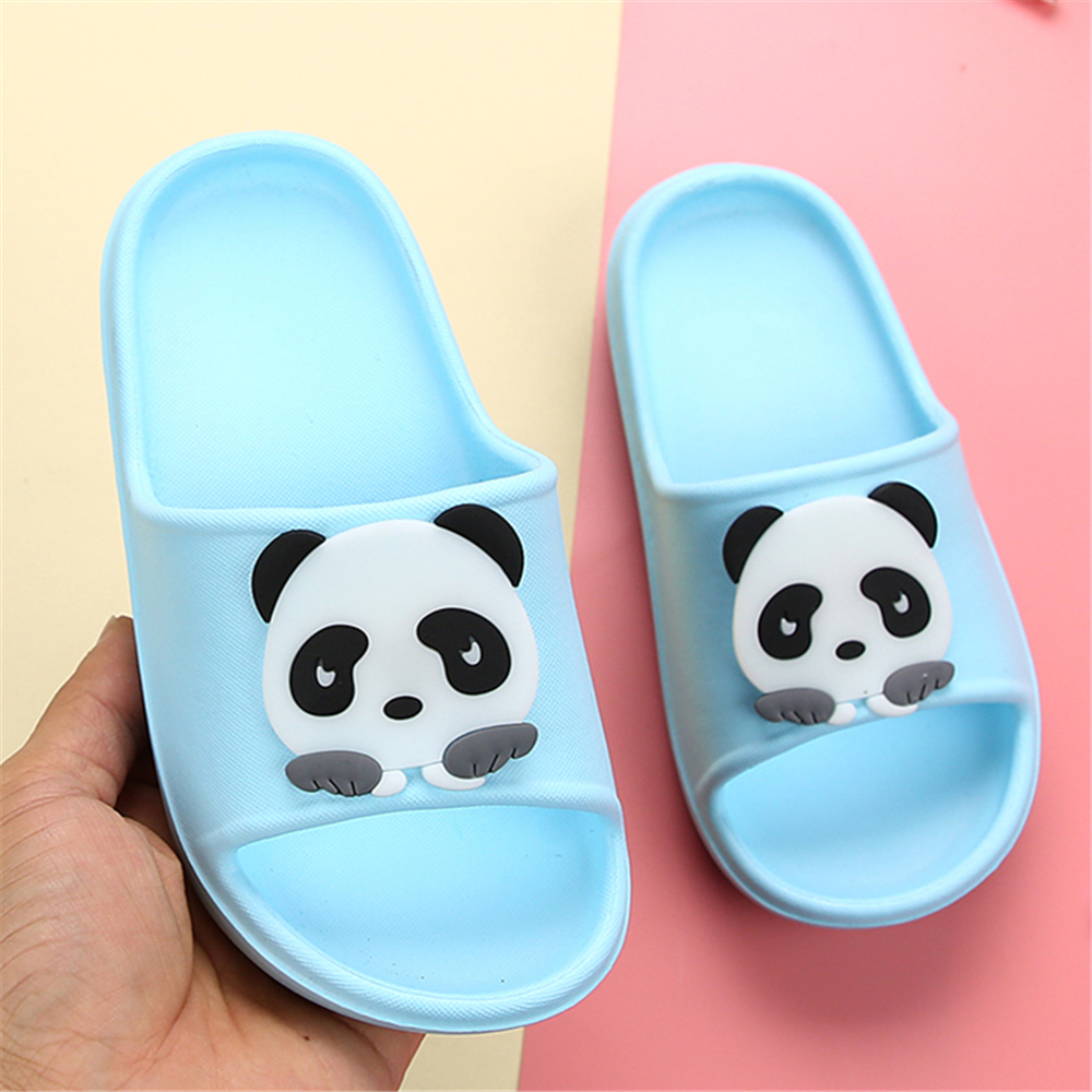 儿童小孩夏男童女宝宝室内中大浴室防滑卡通熊猫拖鞋童凉小孩家用