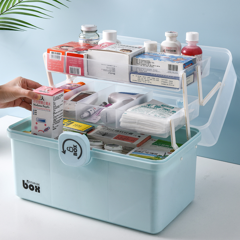 家用医药箱特大号多层急救箱药品口罩收纳盒便携式家庭出诊工具箱
