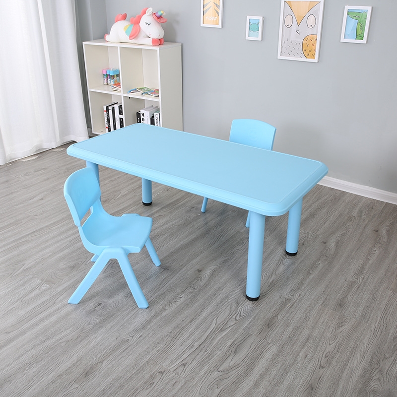 推荐加厚幼儿园桌椅可升降塑料学习桌套装家用儿童长方桌六人游戏