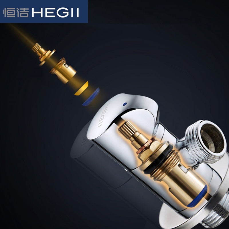 HEGII恒洁卫浴全铜冷热三角阀角阀加厚八门阀热水器角阀HMA012