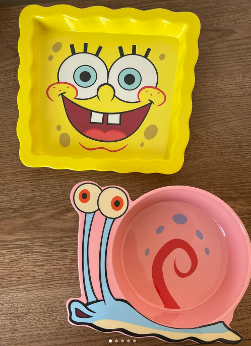 海绵宝宝小蜗耐摔仿瓷餐具套装spongebob系列密胺餐盘碗水果