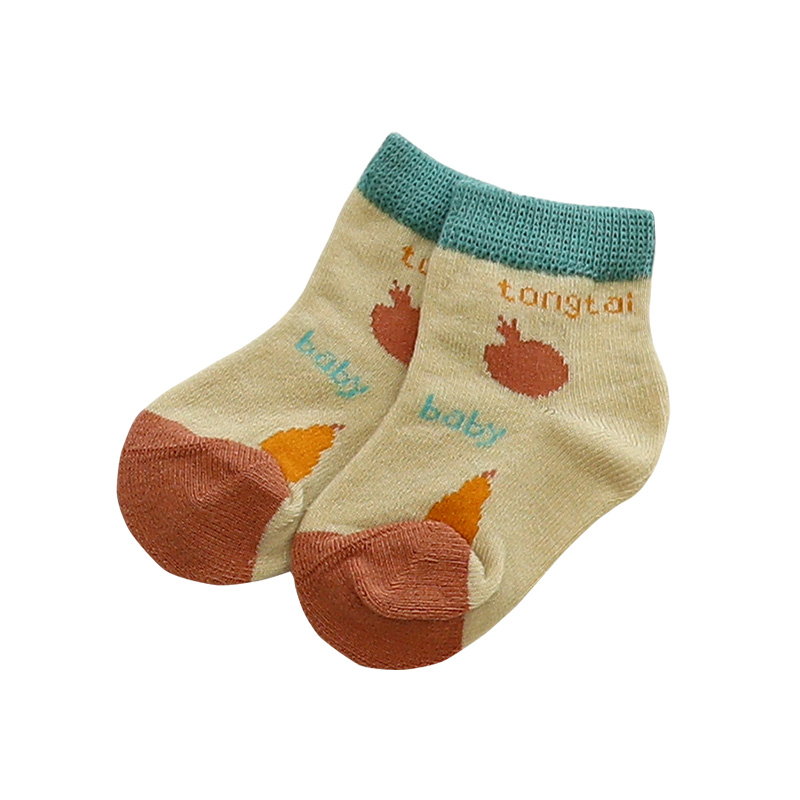 童泰夏季袜子0-3月新生婴儿棉袜薄款松口袜中筒透气母婴用品短袜