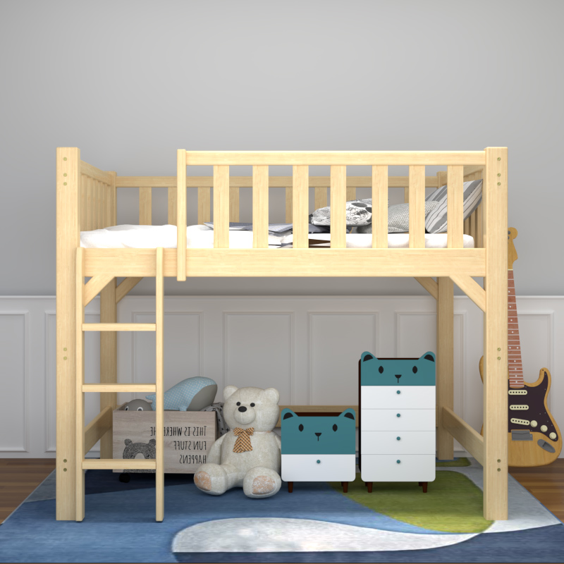 定制儿童半高床中高床高架床实木单上层上床下空上下床上铺下空悬