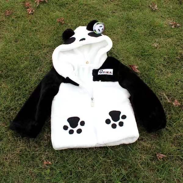 熊猫长袖外套可爱动物长袖黑白连帽亲子装四川旅游纪念品外衣服装