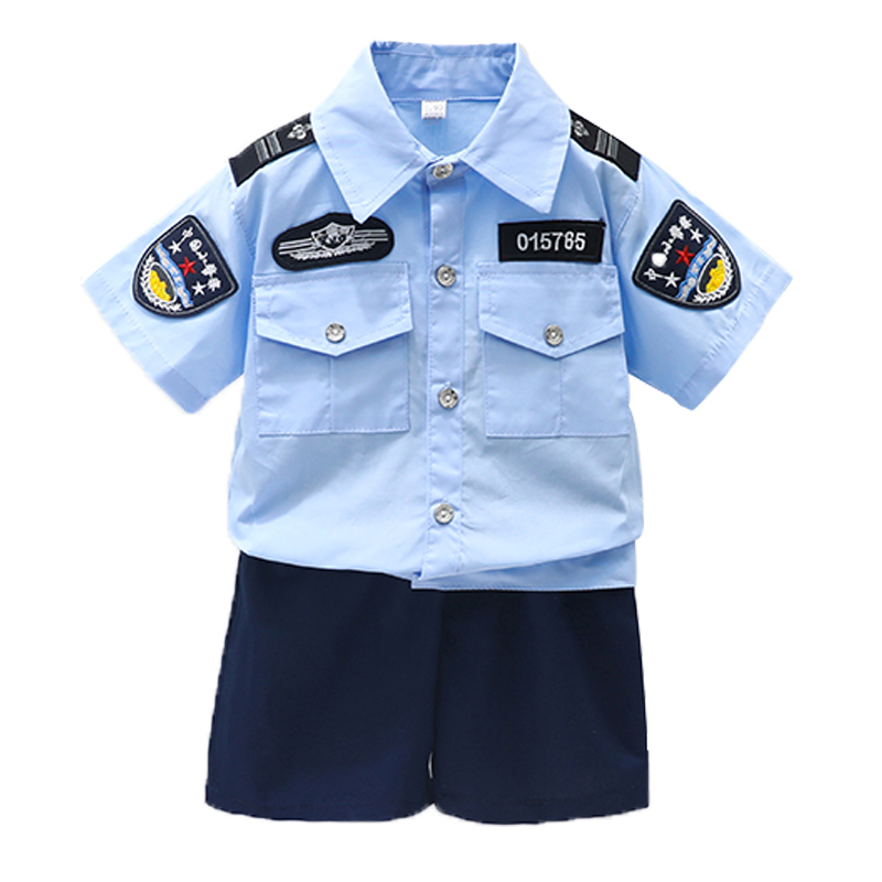 儿童警察服套装男童警官服小交警制服角色扮演警长服装军训演出服