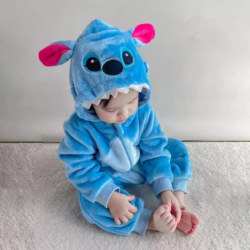 咪唭哩儿童卡通动物连体法兰绒可爱演出服跨境婴幼儿连体睡衣