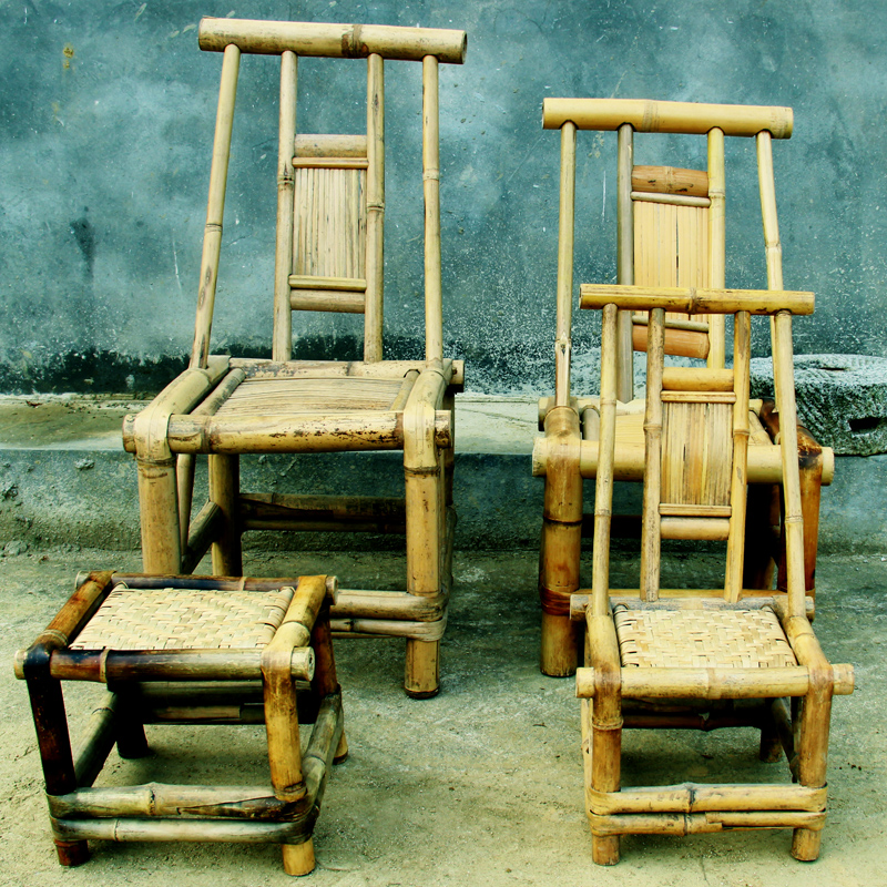 竹椅子靠背椅家用小竹椅编织休闲竹子凳子阳台老式茶餐厅定制竹凳