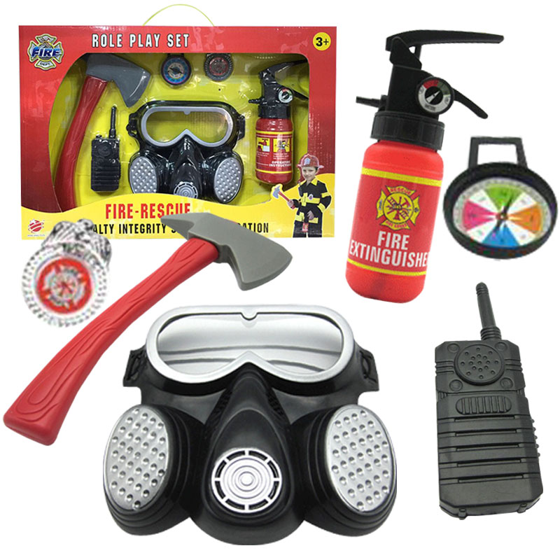 表演仿真消防套装工具消防员汤姆灭火筒器防毒面具儿童过家家玩具